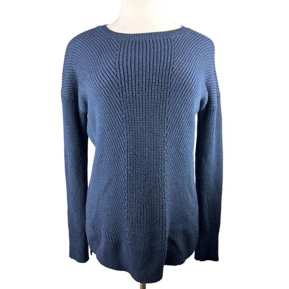 ✨2/$20 Athleta Soft Merino Tunic Ribbed Sweater Extra Fine Wool Blend Medium - Picture 2 of 13